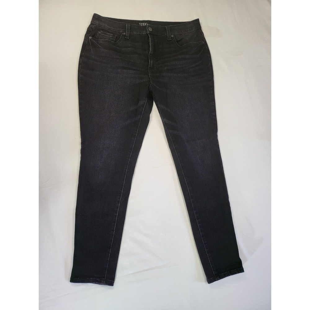 Time and Tru Womens High Rise Curvy Skinny Jeans Black Size 14 Repreve Stretch